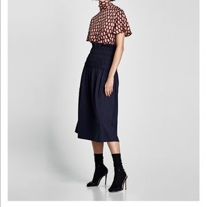 Zara Gathered Midi Skirt